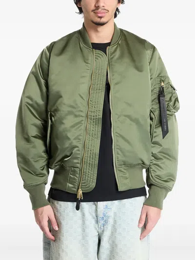 Alpha Industries Zip-up Bomber Jacket In Green