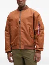 Alpha Industries Zip-up Bomber Jacket In Orange