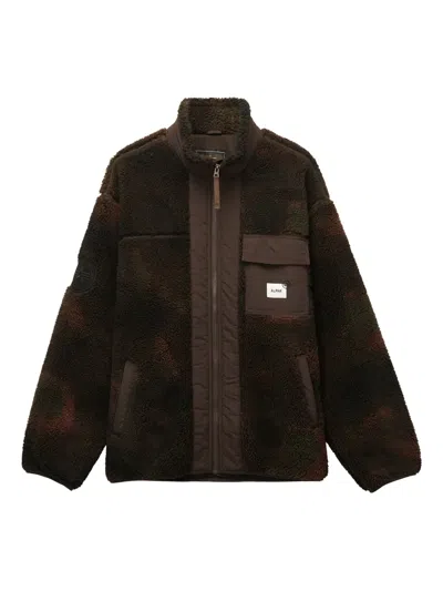 Alpha Industries Zip-up Fleece Jacket In Brown