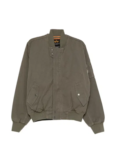 Alpha Industries Zip-fastening Bomber Jacket In Green