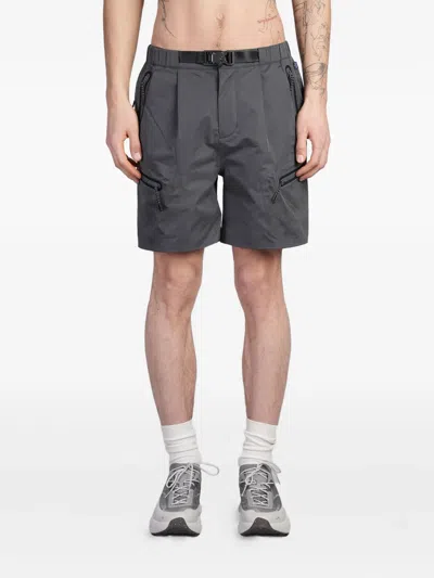 Alpha Industries Laser Cut Short Shorts In Grey Polyester
