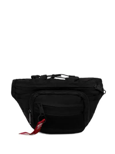 Alpha Industries Zip-up Belt Bag In Black
