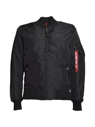 Alpha Industries Zip-up Bomber Jacket In Black