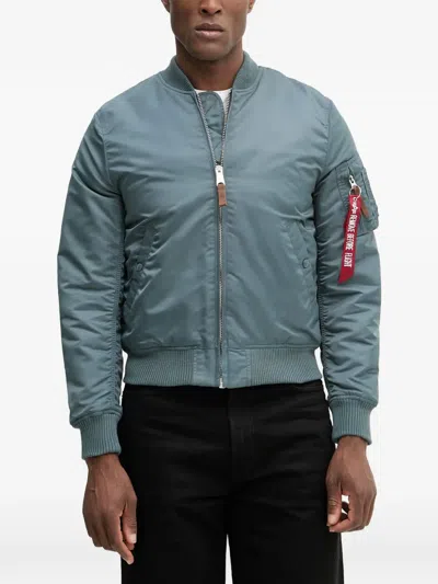 Alpha Industries Zip-up Bomber Jacket In Blue