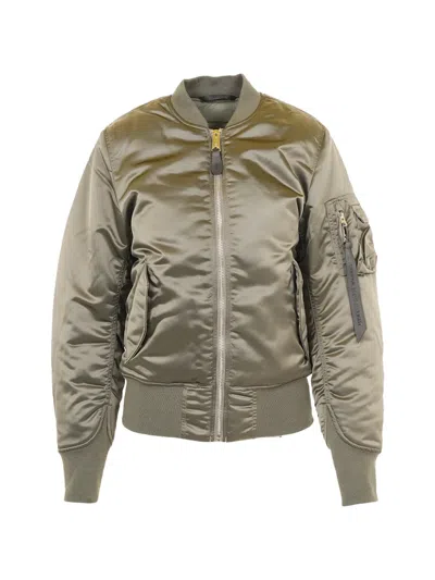 Alpha Industries Zip-up Bomber Jacket In Green