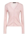 Alpha Massimo Rebecchi Woman Cardigan Pink Size 8 Cashmere, Silk