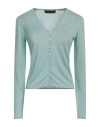 Alpha Massimo Rebecchi Woman Cardigan Turquoise Size 6 Cashmere, Silk