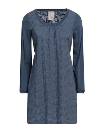 Alpha Massimo Rebecchi Woman Mini Dress Navy Blue Size 6 Cotton