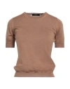 Alpha Massimo Rebecchi Woman Sweater Camel Size 10 Merino Wool