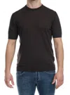 Alpha Studio - Round Half Sleeve Cotton Crepe Au4020cs 1027 Caffe