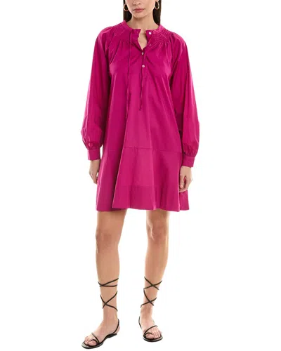 Alpha Studio A-line Shirtdress In Purple