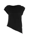 Alpha Studio Asymetrical Tee In Black