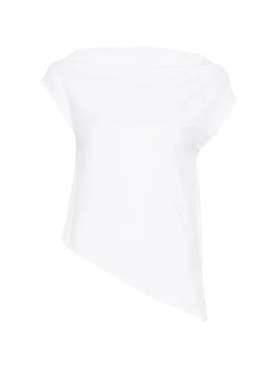 Alpha Studio Asymetrical Tee In White