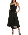 Alpha Studio Asymmetrical Maxi Dress In Black