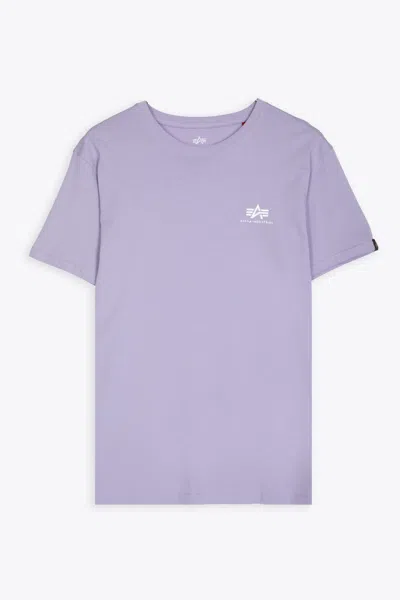 Alpha Studio Basic T Small Logo Lilac Cotton T-shirt With Chest Logo - Basic T Small Logo