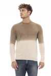 Alpha Studio Beige Alpaca Leather Sweater In Neutral
