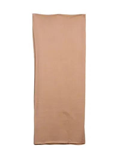 Alpha Studio Beige Large Rectangular Wool-cashmere Stole In Brown