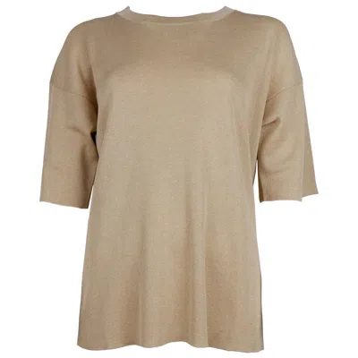 Alpha Studio Beige Viscose Sweater In Gold