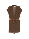 Alpha Studio Oversize Cardigan In Brown