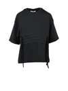 Alpha Studio Black Cotton Elastane Stretch T-shirt In Multi