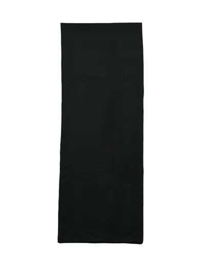 Alpha Studio Black Draping Rectangular Wool-cashmere Stole