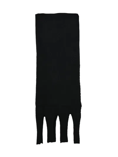 Alpha Studio Black Luminous Wool-blend Scarf