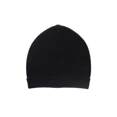 Alpha Studio Black Merino Wool Men's Men's Cap