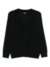 Alpha Studio Black V-neck Sweater  In Black