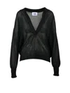 Alpha Studio Black Viscose Polyester Oversized Polo Shirt In Black