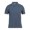 Alpha Studio Blue Cotton Polo Shirt In Gray