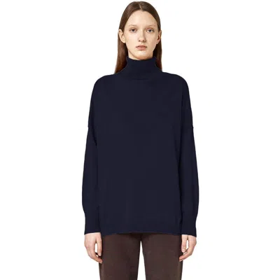 ALPHA STUDIO ALPHA STUDIO BLUE SILK WOMEN'S SWEATER