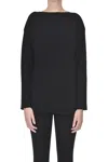 Alpha Studio Boat Neckline Pullover In Black