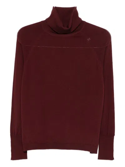 ALPHA STUDIO BORDEAUX MERINO WOOL SWEATER WITH HIGH TURTLENECK