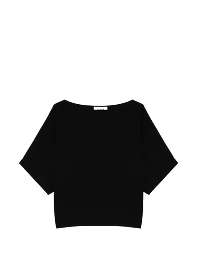 Alpha Studio Boxy Fit Knitwear In Black