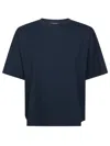 Alpha Studio Boxy Stretch T-shirt In Blue