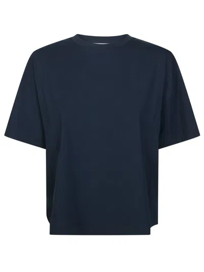 Alpha Studio Boxy Stretch T-shirt In Blue