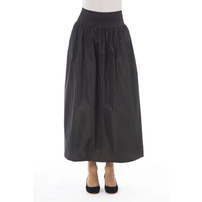 Alpha Studio Brown Polyester Women Skirt In Black