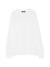 Alpha Studio Button-cuff Long-sleeve Sweater In White