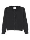 Alpha Studio Buttoned Crew-neck Cardigan In Gray