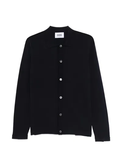 Alpha Studio Buttoned Knitwear In Blue