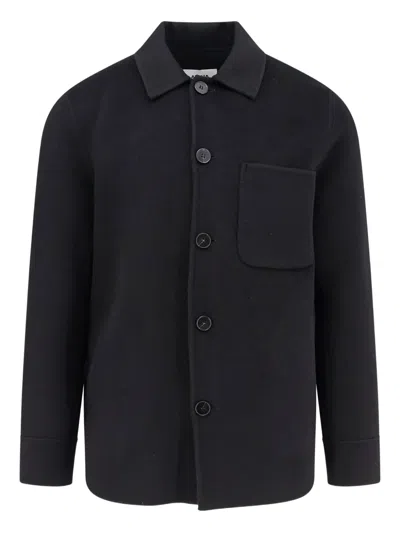 ALPHA STUDIO BUTTONED-UP WOOL COAT