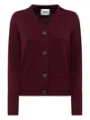 Alpha Studio Buttoned V-neck Cardigan In Red