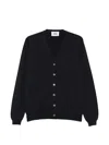 Alpha Studio Buttoned V-neck Cardigan In Black