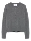 Alpha Studio Buttoned Wool Cardigan In Gray