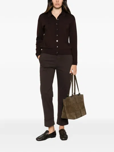Alpha Studio Button-up Cardigan In Transparent
