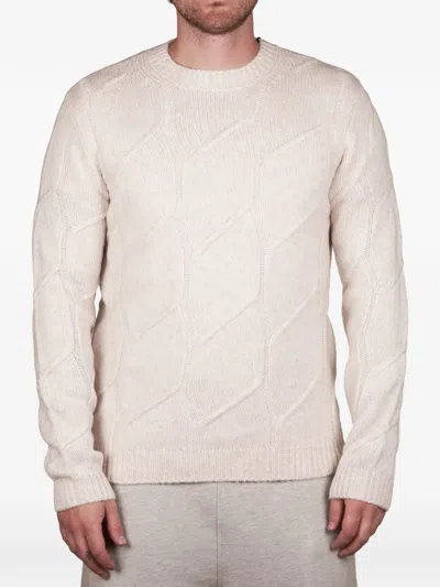 Alpha Studio Cable-knit Sweater In Neutrals
