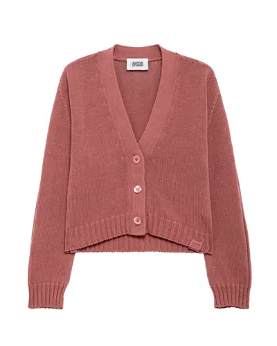 Alpha Studio Cardigan Boxy Integrale Cipolla