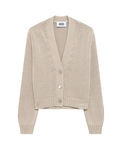 ALPHA STUDIO BOXY FULL-LENGTH ROPE CARDIGAN