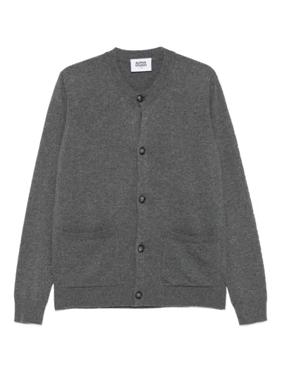 Alpha Studio Cashmere Cardigan In Gray