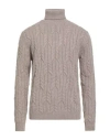 Alpha Studio Cashmere Man Turtleneck Taupe Size 36 Cashmere In Neutral